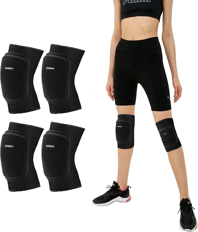 EULANT Kids Knee Pad for Dancers 2 Pairs, Soft Anti-Slip Breathable Protective Knee Brace Pad, Volleyball Elastic Knee Support for Yoga Running Cycling Gym Workout Exercise, Kneepads for Junior Youth, Black M - Image 1